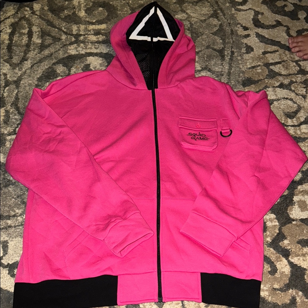 Netflix Pink and Black Zip-Up Jacket
